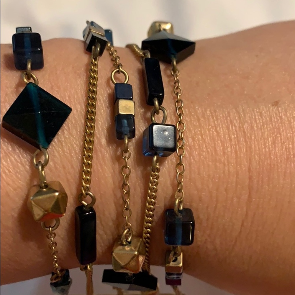 Teal and matte gold set